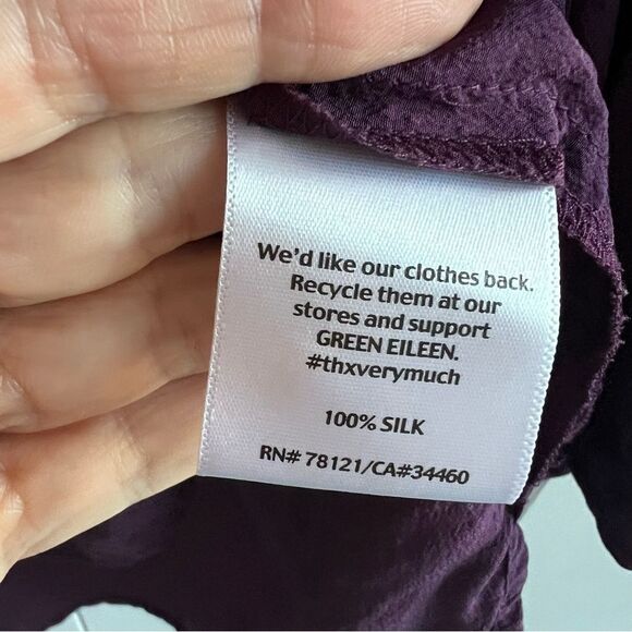 Eileen Fisher Silk Button Down Tunic Shirt - Picture 12 of 13